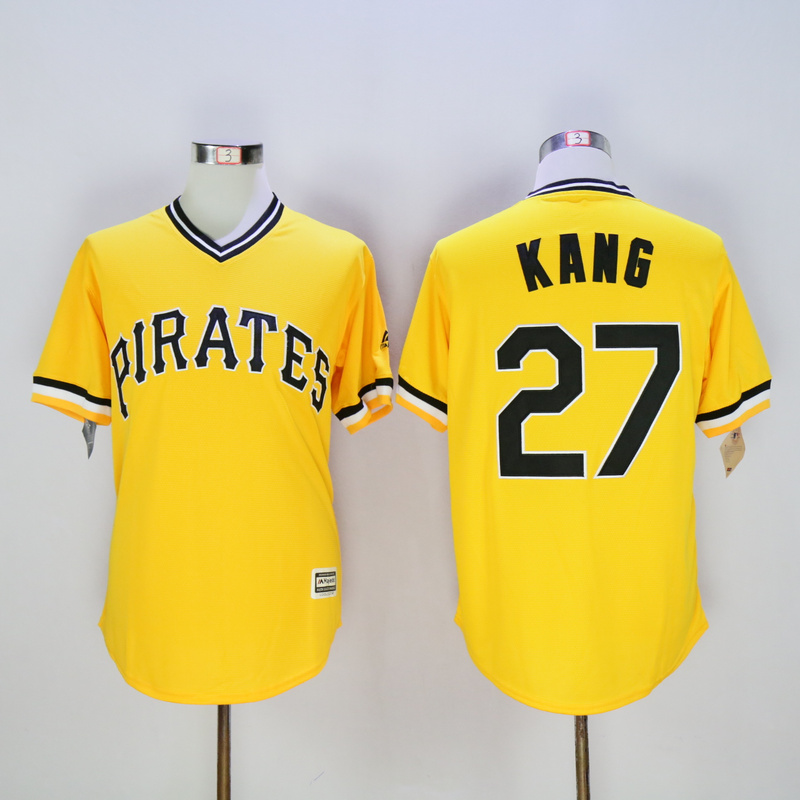 Men Pittsburgh Pirates 27 Kang Yellow Game MLB Jerseys
